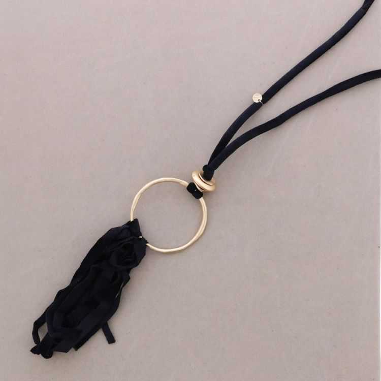 LONG FRINGED VELVET NECKLACE 2