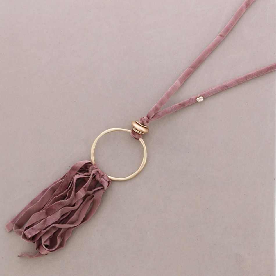 LONG FRINGED VELVET NECKLACE