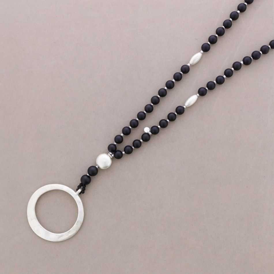 COLLAR LARGO COLGANTE ANILLA METAL