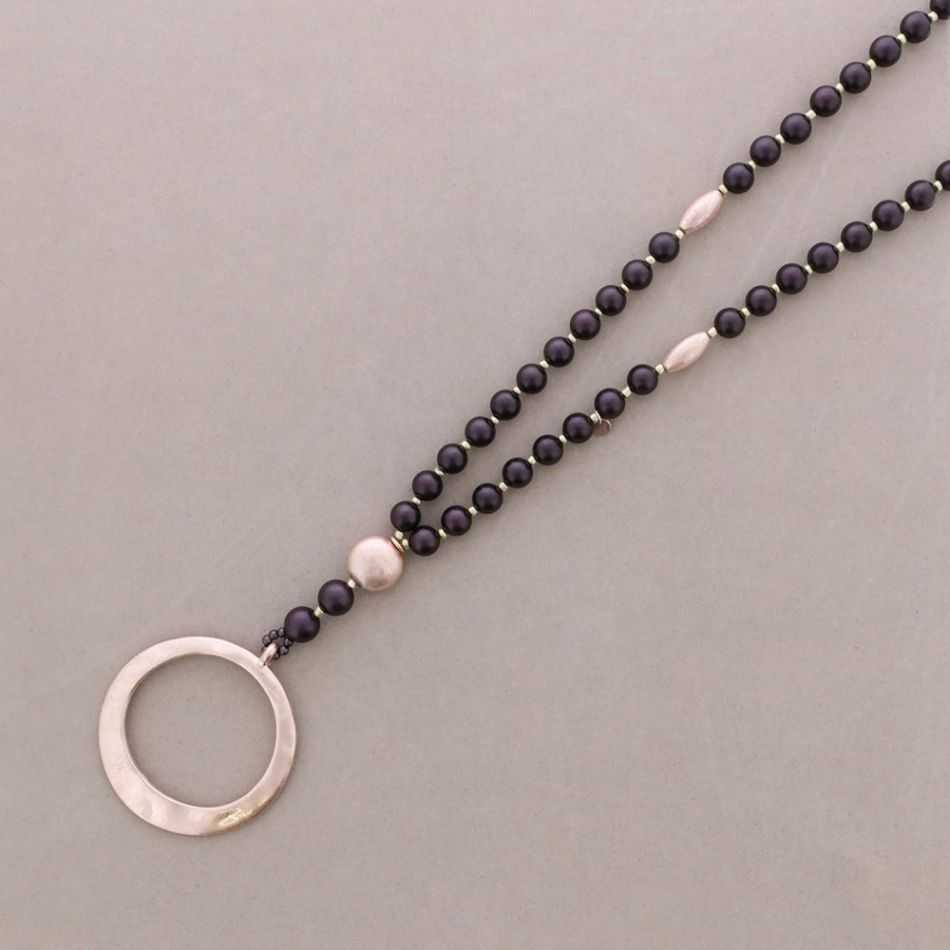 COLLAR LARGO COLGANTE ANILLA METAL