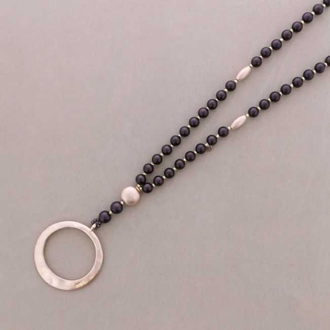 COLLAR LARGO COLGANTE ANILLA METAL