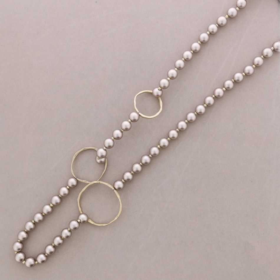 COLLAR LARGO BOLAS ESLABONES METAL