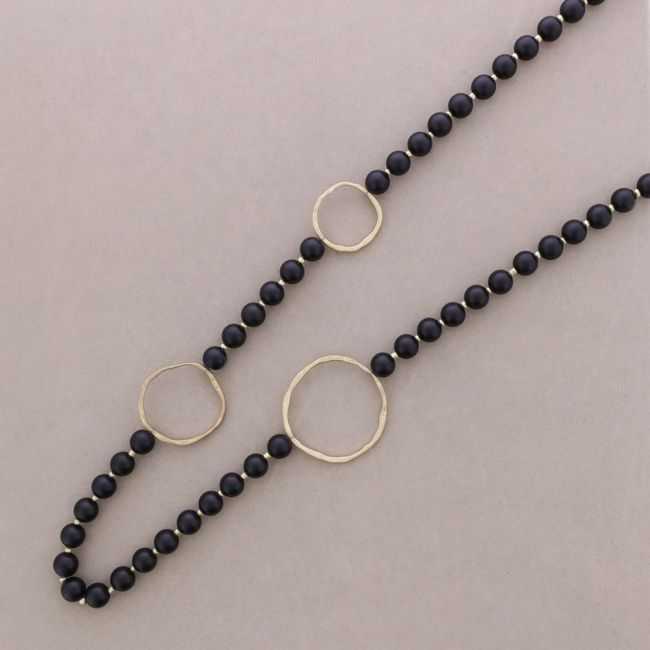 COLLAR LARGO BOLAS ESLABONES METAL