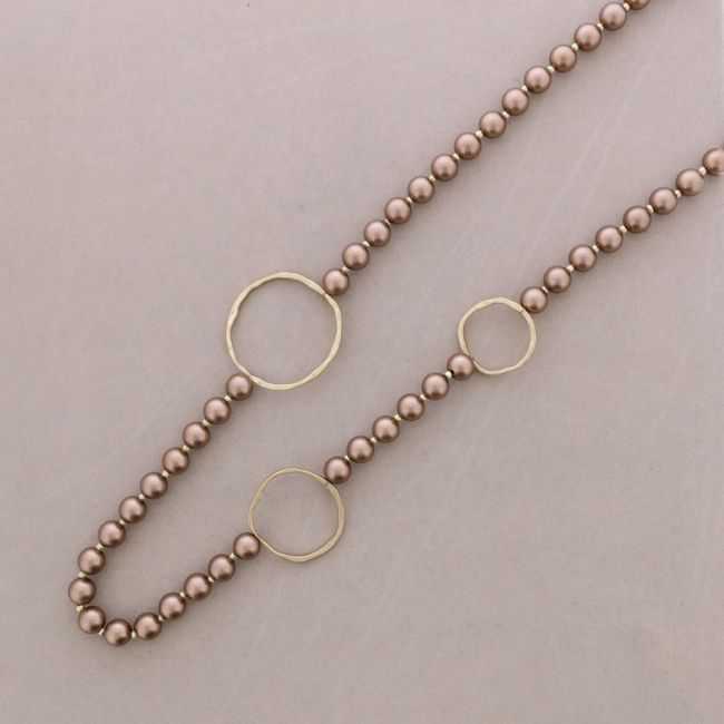 LONG METAL LINKS BALL NECKLACE