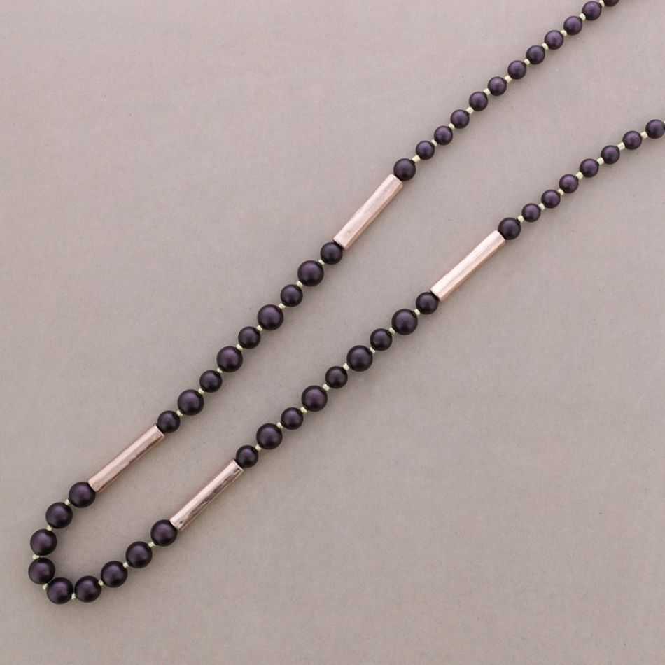 COLLAR LARGO BOLAS TUBOS METAL