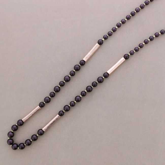 COLLAR LARGO BOLAS TUBOS METAL