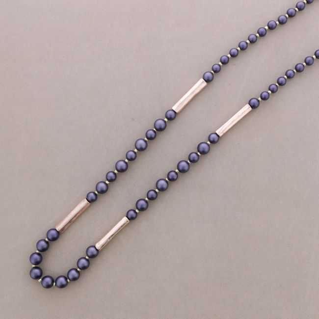 COLLAR LARGO BOLAS TUBOS METAL