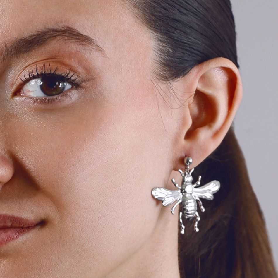 INSECT PENDANT STEEL EARRINGS