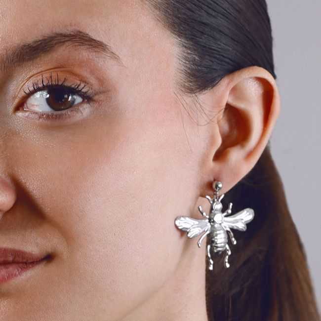 INSECT PENDANT STEEL EARRINGS
