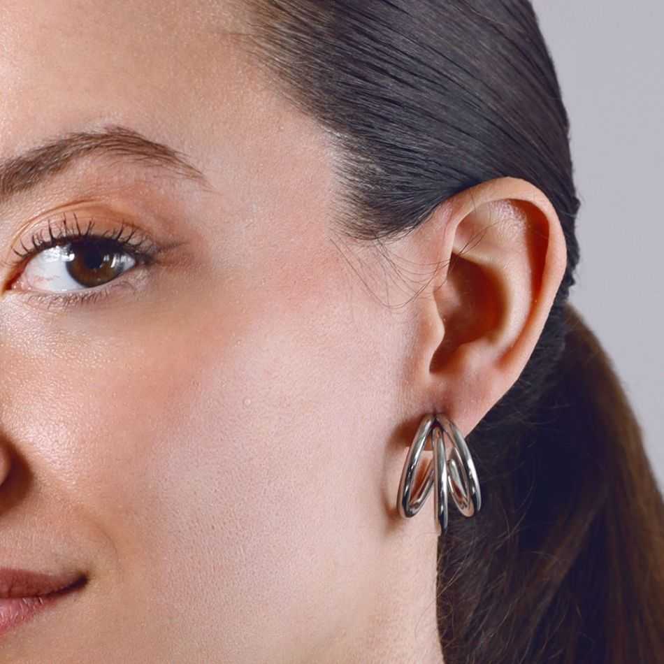 PENDIENTES ACERO TRIPE ARO