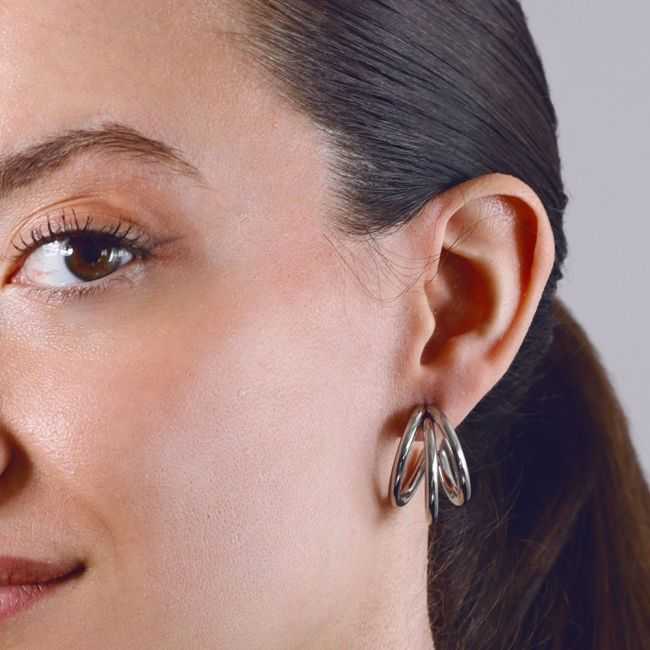 PENDIENTES ACERO TRIPE ARO