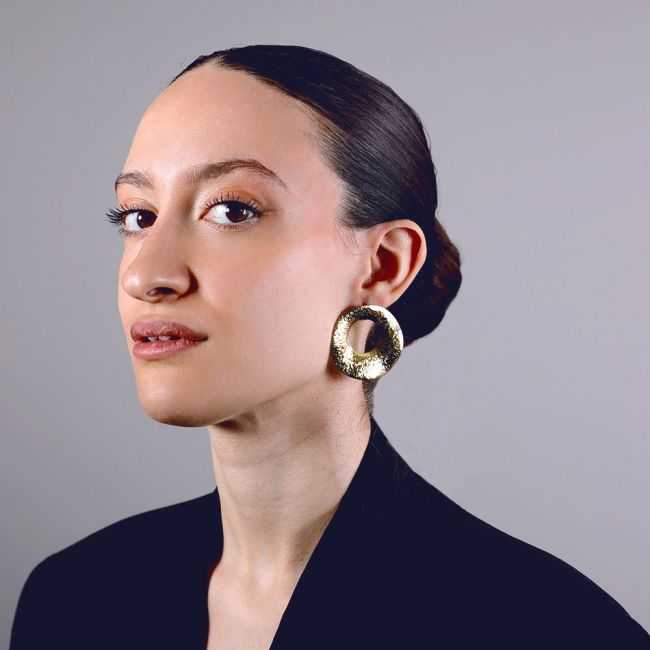 STEEL RING RIVET EARRINGS
