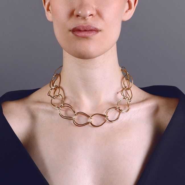 STEEL LINKS SHORT NECKLACE