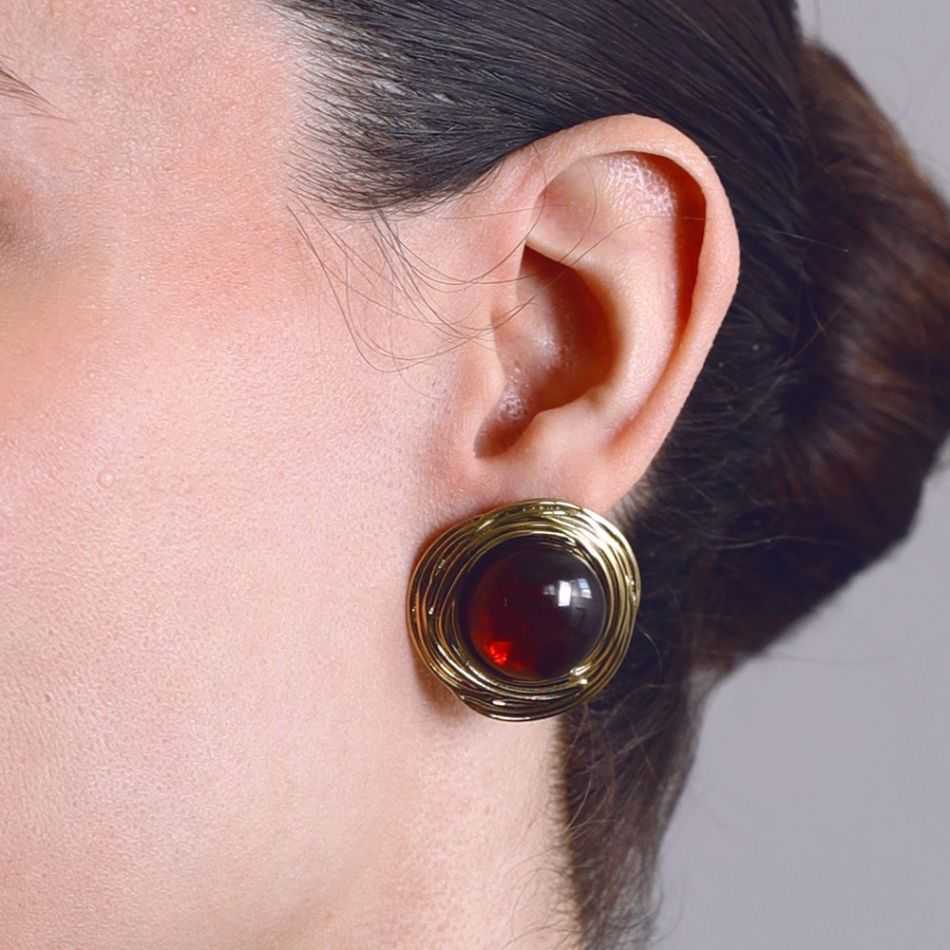PENDIENTES ACERO FORMA IRREGULAR RESINA