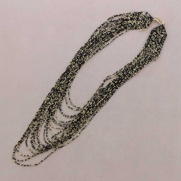 LONG MULTI-ROW BEADED NECKLACE