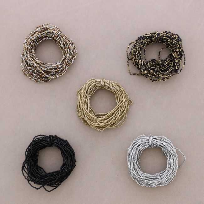 MULTI-STRAP BEADED ELASTIC BRACELET
