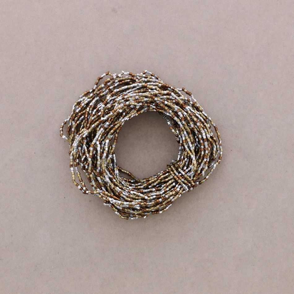 MULTI-STRAP BEADED ELASTIC BRACELET