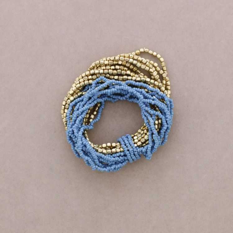 MULTI-STRAP BEADED ELASTIC BRACELET