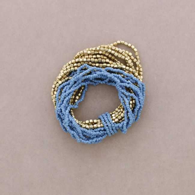 MULTI-STRAP BEADED ELASTIC BRACELET