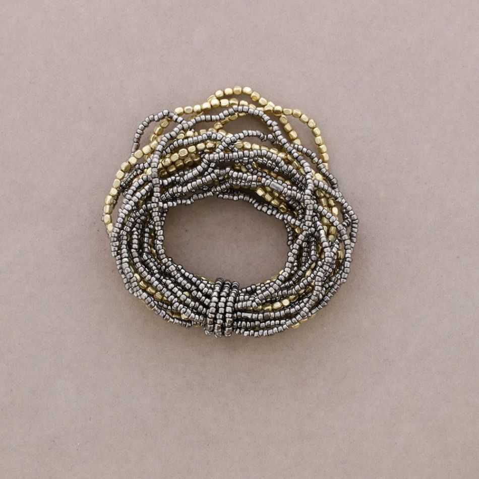 MULTI-STRAP BEADED ELASTIC BRACELET