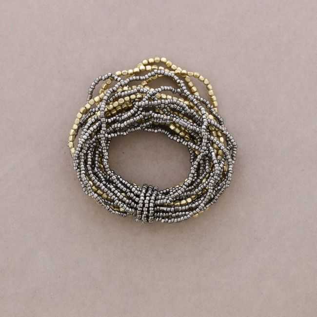MULTI-STRAP BEADED ELASTIC BRACELET