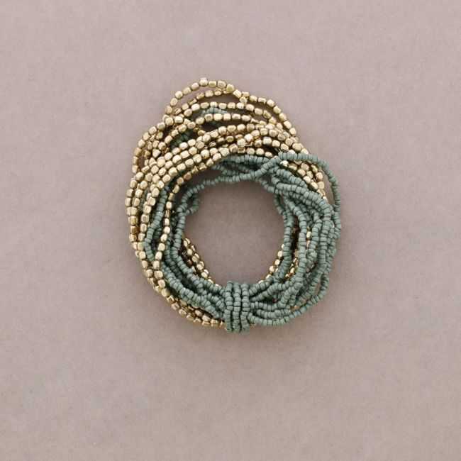 MULTI-STRAP BEADED ELASTIC BRACELET