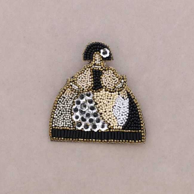 BROCHE MENINA ABALORIOS LENTEJUELAS