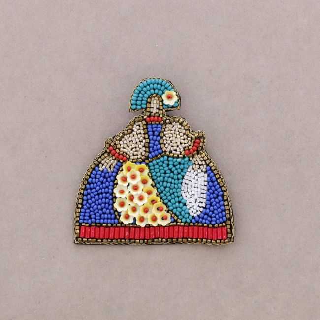 BROCHE MENINA ABALORIOS LENTEJUELAS