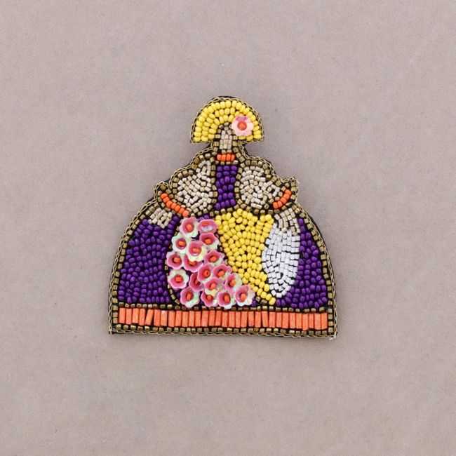 BROCHE MENINA ABALORIOS LENTEJUELAS