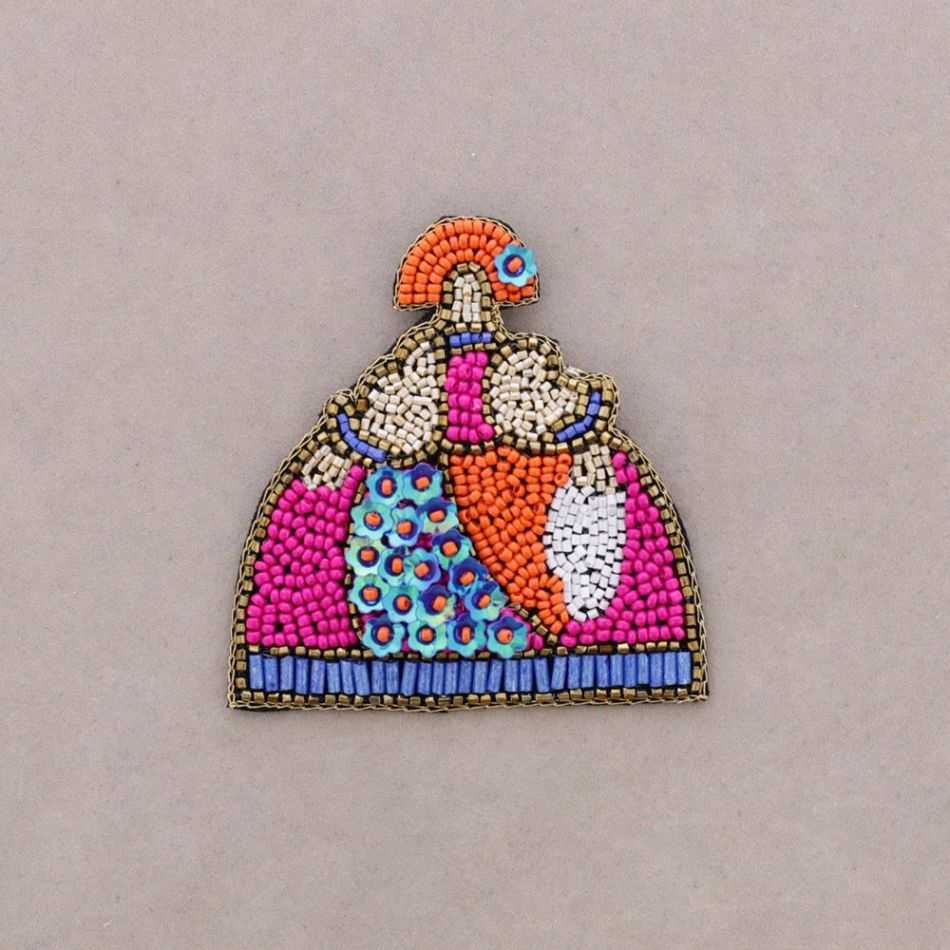 BROCHE MENINA ABALORIOS LENTEJUELAS