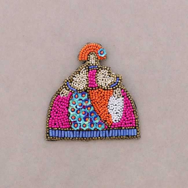 BROCHE MENINA ABALORIOS LENTEJUELAS