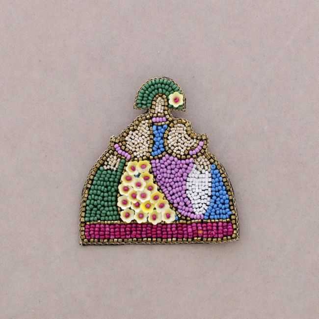 BROCHE MENINA ABALORIOS LENTEJUELAS