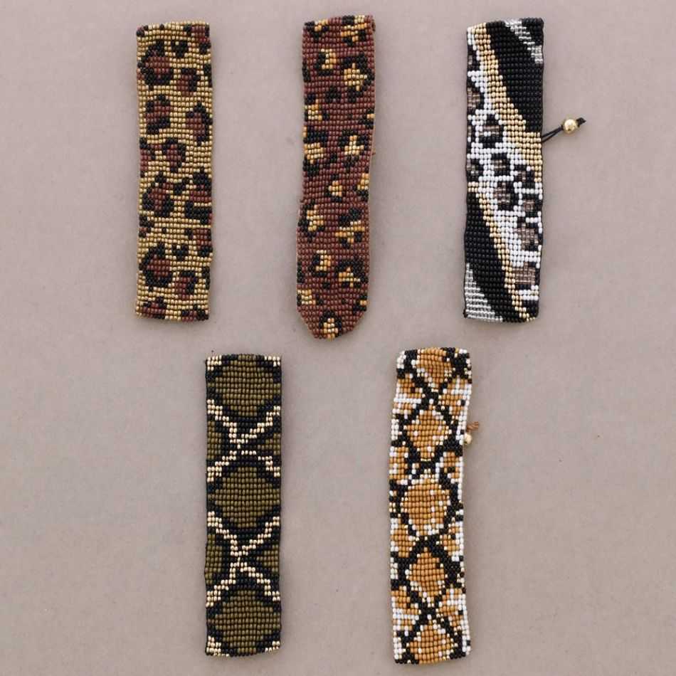 ETHNIC MACRAME BRACELET WITH ANIMAL PRINT AND BEADS