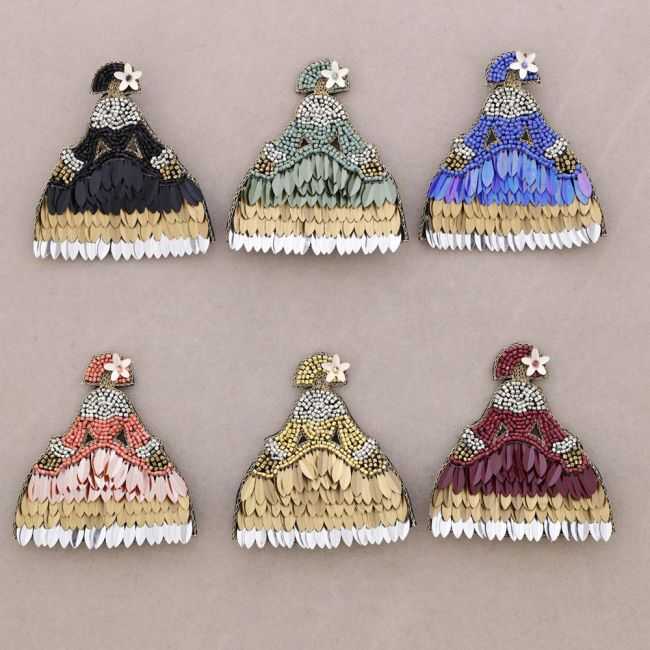 BROCHE MENINA ABALORIOS LENTEJUELAS