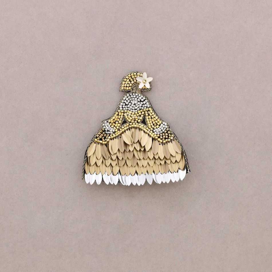BROCHE MENINA ABALORIOS LENTEJUELAS