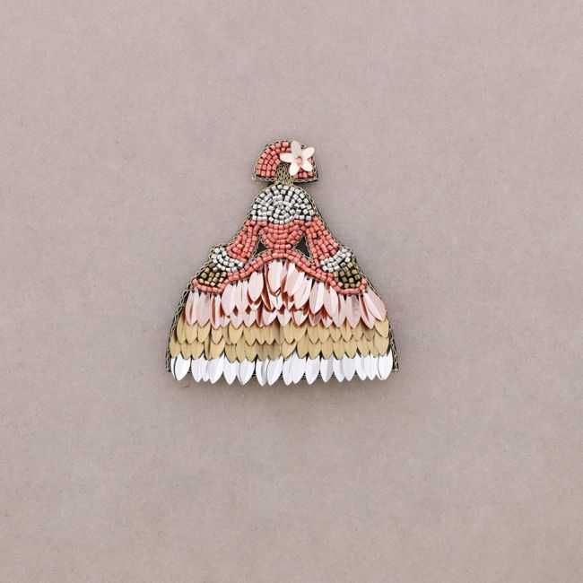 MENINA BROOCH WITH BEADS AND SEQUINS