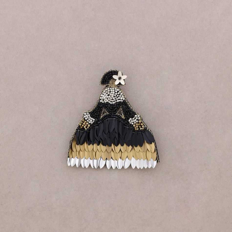 BROCHE MENINA ABALORIOS LENTEJUELAS