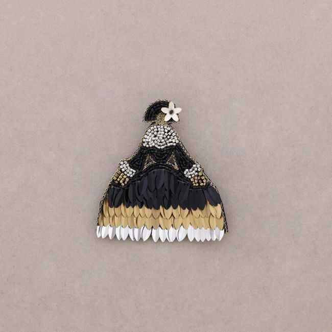 BROCHE MENINA ABALORIOS LENTEJUELAS