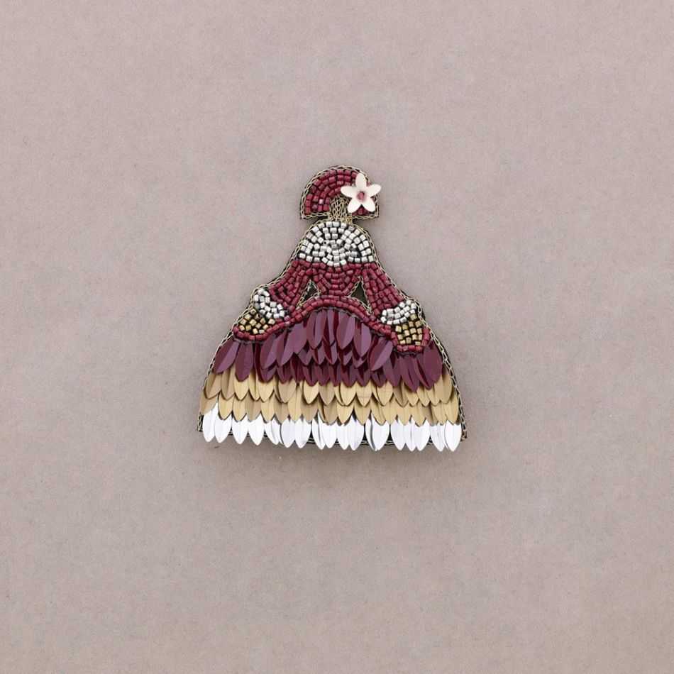 BROCHE MENINA ABALORIOS LENTEJUELAS