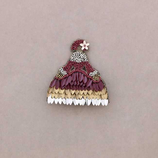 BROCHE MENINA ABALORIOS LENTEJUELAS