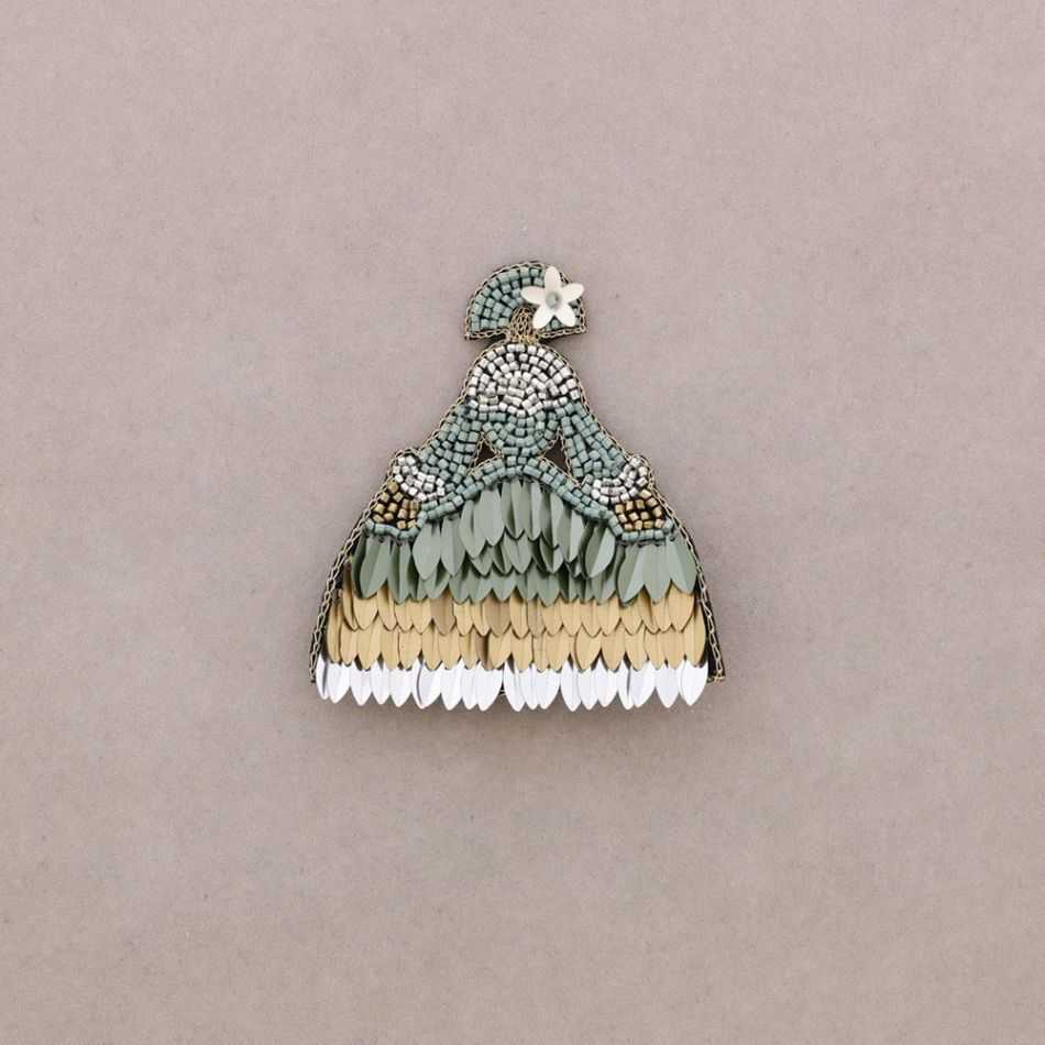 BROCHE MENINA ABALORIOS LENTEJUELAS