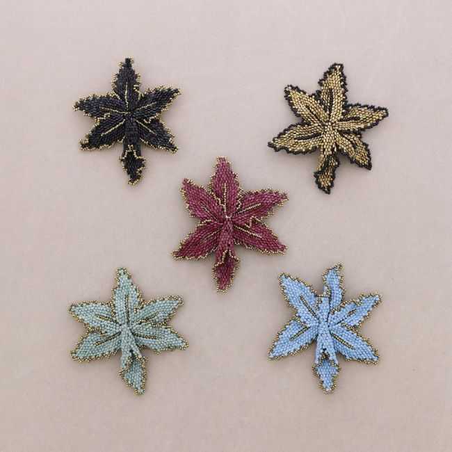 BEADED FLOWER BROOCH