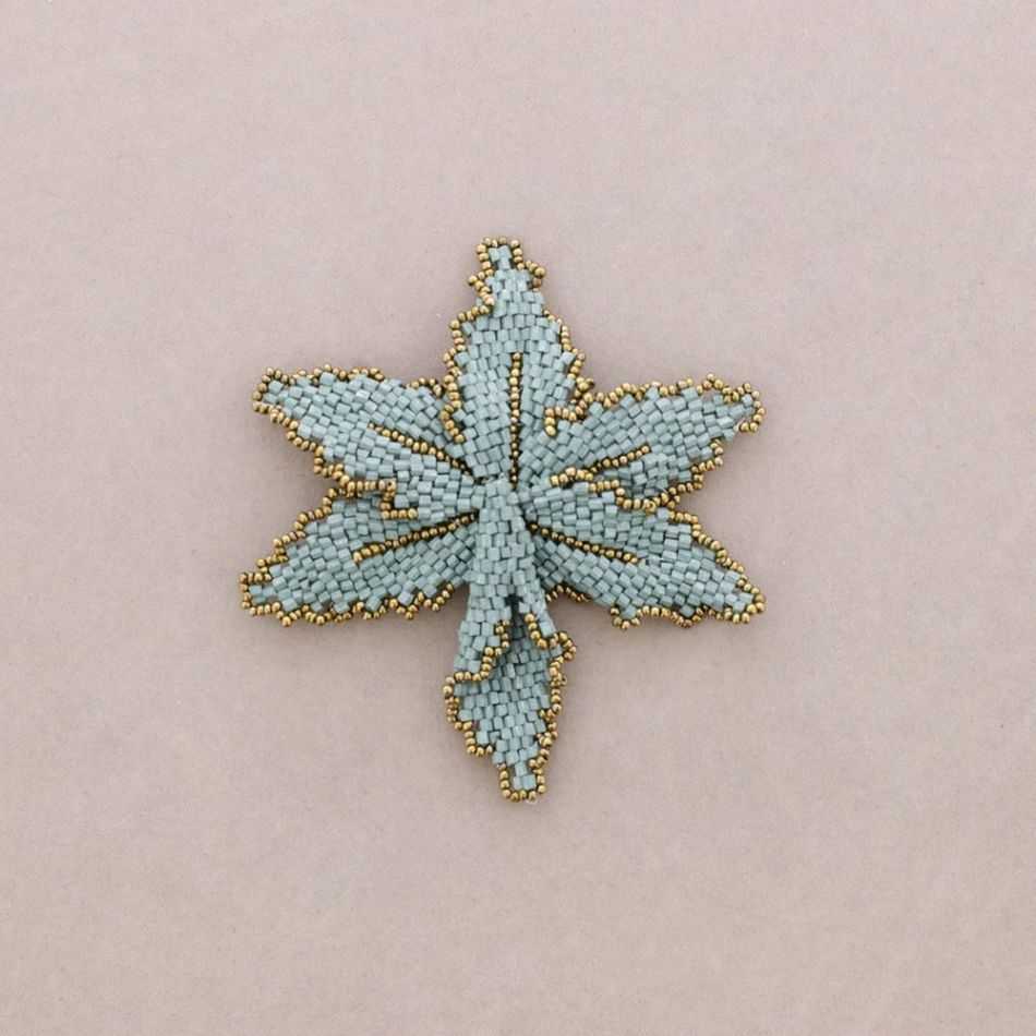 BEADED FLOWER BROOCH