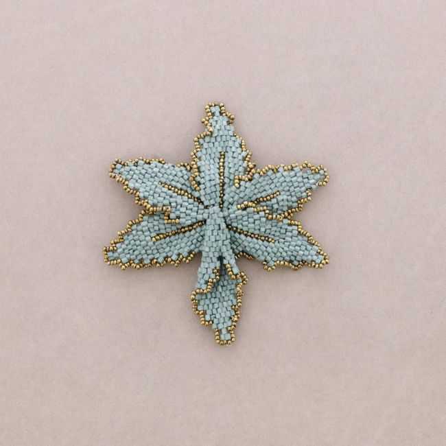 BEADED FLOWER BROOCH