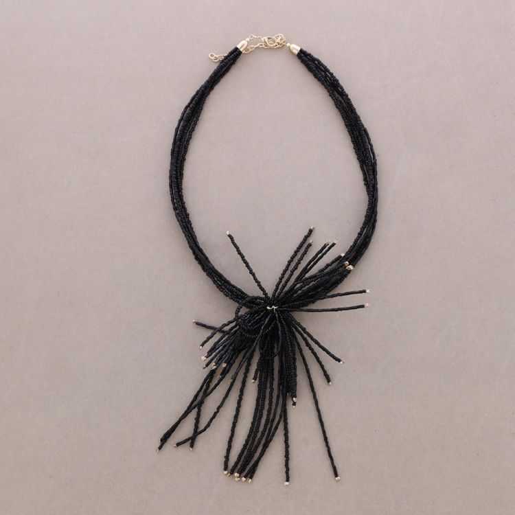 MULTI-STRAND CHOKER WITH SPARKLING BEAD PENDANT