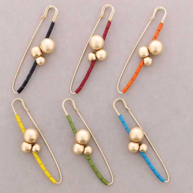 BROOCH PIN BALLS METAL FINISH RESIN TUBES