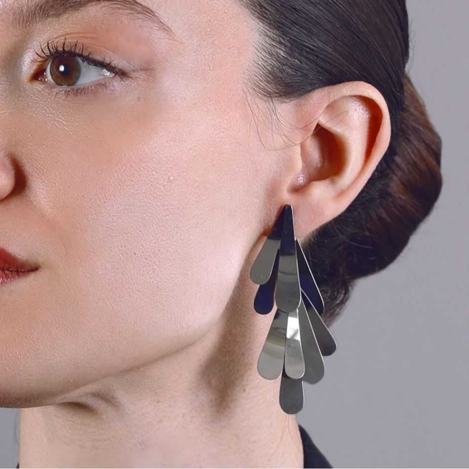 STEEL DROP EARRINGS