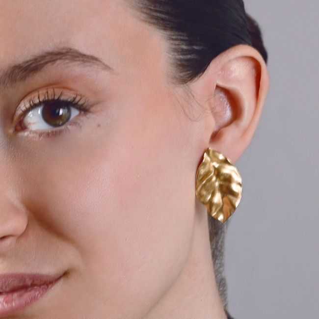 STEEL LEAF EARRINGS