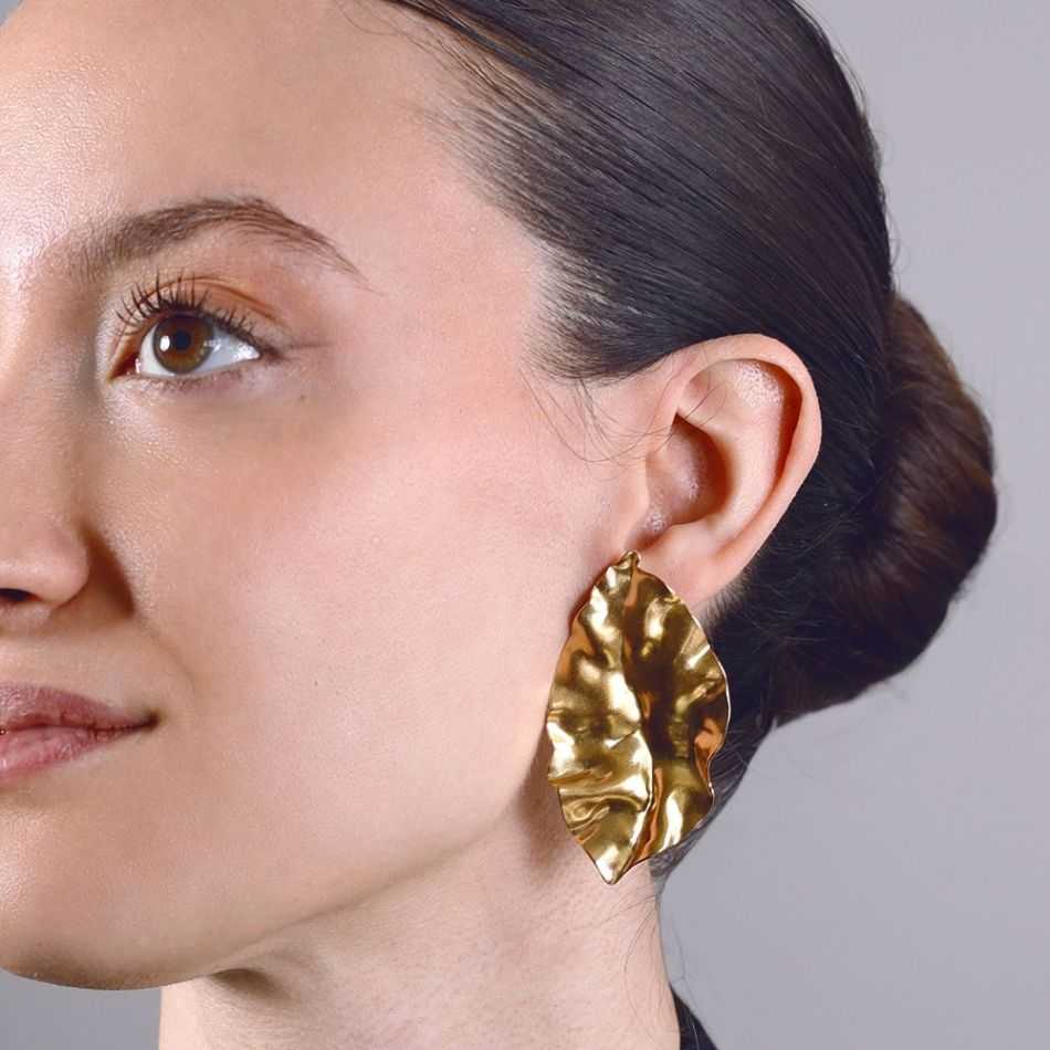 STEEL LEAF EARRINGS