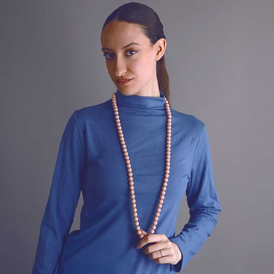 LONG ELASTIC NECKLACE WITH RESIN BEADS 100CM 12MM
